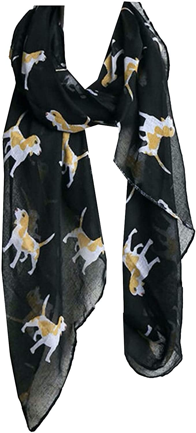 New ladies Puppy Dog Print Scarf Springer Spaniel Dog Scarf Lovely Soft Print Fashion Scarf Wrap Shawl Maxi Sarong - World of Scarfs