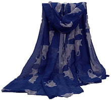 Load image into Gallery viewer, World Of Shawls Girls Lady Women Cute Cats Print Scarf Wraps Shawl Soft Scarves Maxi - World of Scarfs
