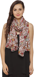 World of Shawls Ladies Women's Owl on Branch Print Scarf Wraps Shawl Maxi Soft Scarves - World of Scarfs