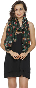 World of Shawls Ladies Women's Owl on Branch Print Scarf Wraps Shawl Maxi Soft Scarves - World of Scarfs