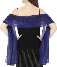 Load image into Gallery viewer, World of Shawls Silky Iridescent Scarf Wrap Stole Shawl For Wedding Bridal Bridesmaids Evening Wear Prom &amp; Parties - World of Scarfs
