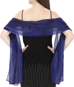 World of Shawls Silky Iridescent Scarf Wrap Stole Shawl For Wedding Bridal Bridesmaids Evening Wear Prom & Parties - World of Scarfs