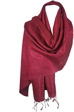 Load image into Gallery viewer, World of Shawls 100% Raw Silk Scarf Maxi Wrap Stole Wedding Bridal Party Occasion Prom Evening - World of Scarfs
