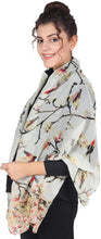 Load image into Gallery viewer, World of Shawls Winter Christmas Robin Bird Print Girls Lady Women Colorful Long Cute Scarf Wraps Shawl Soft Scarves Maxi - World of Scarfs

