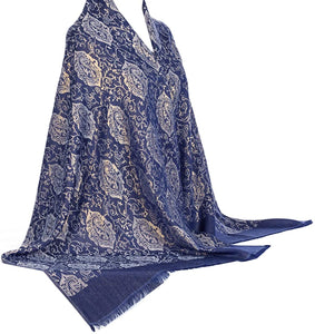 Pashmina Glitter Sparkle Paisley Design Shawl Scarf Wrap Stole Luxuriously Warm Soft by World of Shawls - World of Scarfs