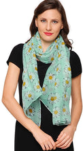 Load image into Gallery viewer, World of Shawls Daisy Print Ladies Women Celebrity Style Long Scarves Maxi Scarf, Stole, Wrap, Sarong, shawls - World of Scarfs

