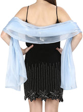 Load image into Gallery viewer, World of Shawls Silky Iridescent Scarf Wrap Stole Shawl For Wedding Bridal Bridesmaids Evening Wear Prom &amp; Parties - World of Scarfs
