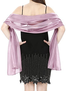 World of Shawls Silky Iridescent Scarf Wrap Stole Shawl For Wedding Bridal Bridesmaids Evening Wear Prom & Parties - World of Scarfs