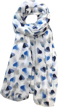 Load image into Gallery viewer, World of Shawls Heart Print Scarf for Women Ladies Silver Black Cappuccino Brown Blue Red Yellow Olive Green - Stylish Scarves Shawl Wrap Stole for Women - World of Scarfs
