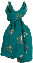 Load image into Gallery viewer, World of Shawls Silver Foil Mulberry Tree Print Fashion Scarf - World of Scarfs
