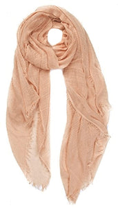 World of Shawls Chic Ladies Cotton Blend Crinkle Distressed Effect Scarf with Fringed Edges - World of Scarfs