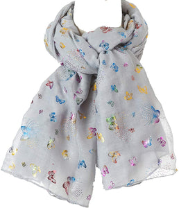 World of Shawls New Butterfly Print Ladies Celebrity Style Scarves Maxi, Scarf, Wrap, Sarong, shawls - World of Scarfs
