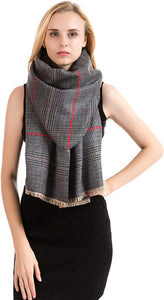 NEW Classic Reversible Plaid Tartan Look Shawl Wrap Blanket Scarf for Women - Warm Soft Cosy UNISEX - World of Scarfs