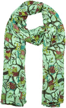 Load image into Gallery viewer, World of Shawls Ladies Women&#39;s Owl on Branch Print Scarf Wraps Shawl Maxi Soft Scarves - World of Scarfs
