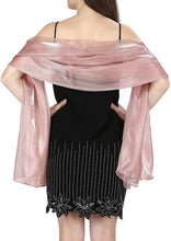 Load image into Gallery viewer, World of Shawls Silky Iridescent Scarf Wrap Stole Shawl For Wedding Bridal Bridesmaids Evening Wear Prom &amp; Parties - World of Scarfs
