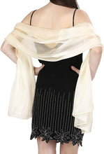 Load image into Gallery viewer, World of Shawls Silky Iridescent Scarf Wrap Stole Shawl For Wedding Bridal Bridesmaids Evening Wear Prom &amp; Parties - World of Scarfs
