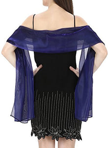 World of Shawls Silky Iridescent Scarf Wrap Stole Shawl For Wedding Bridal Bridesmaids Evening Wear Prom & Parties - World of Scarfs