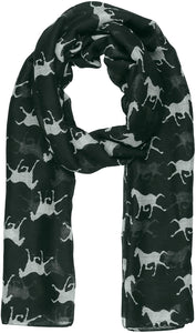 World of Shawls Women Scarf Horses Print Design Ladies Scarves Shawl Wrap Maxi Scarf Sarong - World of Scarfs