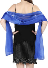 Load image into Gallery viewer, World of Shawls Silky Iridescent Scarf Wrap Stole Shawl For Wedding Bridal Bridesmaids Evening Wear Prom &amp; Parties - World of Scarfs
