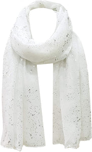 World of Shawls Sparkle Splash Effect Scarf Shawl Wrap for Casual Formal Wedding Prom Party Evening Day Wear - World of Scarfs