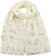 Load image into Gallery viewer, World of Shawls Pug Dog, Dachshund Dogs, Spaniel Dog, Jack Russell Print Scarf - All Seasons Lovely Soft Scarf Wraps Shawl Scarves - World of Scarfs
