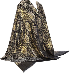 Pashmina Glitter Sparkle Paisley Design Shawl Scarf Wrap Stole Luxuriously Warm Soft by World of Shawls - World of Scarfs