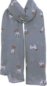World of Shawls Pug Dog, Dachshund Dogs, Spaniel Dog, Jack Russell Print Scarf - All Seasons Lovely Soft Scarf Wraps Shawl Scarves - World of Scarfs