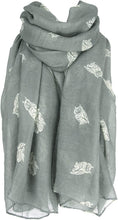 Load image into Gallery viewer, World of Shawls Ladies Women&#39;s Owl on Branch Print Scarf Wraps Shawl Maxi Soft Scarves - World of Scarfs
