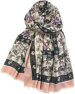 Classy Picturesque Fully Floral Printed Scarf for Women Ladies Shawl Wrap Stole by World of Shawls - World of Scarfs