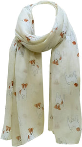 World of Shawls Pug Dog, Dachshund Dogs, Spaniel Dog, Jack Russell Print Scarf - All Seasons Lovely Soft Scarf Wraps Shawl Scarves - World of Scarfs