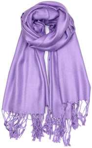 World of Shawls Handcrafted Soft Pashmina Shawl Wrap Scarf in Solid Colors High Quality 100% Viscose - World of Scarfs
