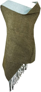 World of Shawls Reversible Winter Scarf Wrap Blanket Shawl Warm Soft Cozy - World of Scarfs