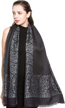 Load image into Gallery viewer, World of Shawls Reversible/Two Sided Print Self Embossed Pashmina Feel Wrap Scarf Stole Scarves Shawl - World of Scarfs
