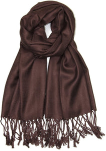 World of Shawls Handcrafted Soft Pashmina Shawl Wrap Scarf in Solid Colors High Quality 100% Viscose - World of Scarfs