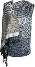 Load image into Gallery viewer, World of Shawls Ladies Floral Paisley Bordered Pashmina Feel Shawl Scarf Wrap Stole Luxuriously Warm Soft and Silky Touch - World of Scarfs
