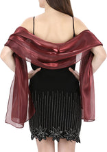 Load image into Gallery viewer, World of Shawls Silky Iridescent Scarf Wrap Stole Shawl For Wedding Bridal Bridesmaids Evening Wear Prom &amp; Parties - World of Scarfs
