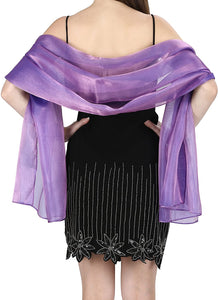 World of Shawls Silky Iridescent Scarf Wrap Stole Shawl For Wedding Bridal Bridesmaids Evening Wear Prom & Parties - World of Scarfs
