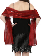 Load image into Gallery viewer, World of Shawls Silky Iridescent Scarf Wrap Stole Shawl For Wedding Bridal Bridesmaids Evening Wear Prom &amp; Parties - World of Scarfs
