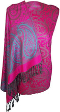 Load image into Gallery viewer, World of Shawls Ladies Floral Paisley Bordered Pashmina Feel Shawl Scarf Wrap Stole Luxuriously Warm Soft and Silky Touch - World of Scarfs
