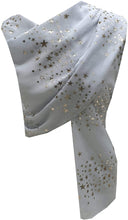 Load image into Gallery viewer, NEW World of Shawls GOLD Glitter Foil STAR Shower Print Fashion Scarf - World of Scarfs
