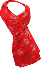 Load image into Gallery viewer, World of Shawls Gold Foil Mulberry Tree Print Fashion Scarf - World of Scarfs

