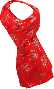World of Shawls Gold Foil Mulberry Tree Print Fashion Scarf - World of Scarfs