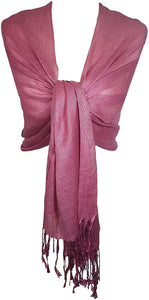 World of Shawls Wedding Party Occasion Self Glitter Shawl Scarf Wrap Hijab - World of Scarfs