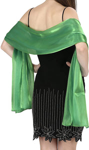 World of Shawls Silky Iridescent Scarf Wrap Stole Shawl For Wedding Bridal Bridesmaids Evening Wear Prom & Parties - World of Scarfs