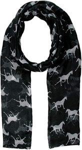 World of Shawls Women Scarf Horses Print Design Ladies Scarves Shawl Wrap Maxi Scarf Sarong - World of Scarfs