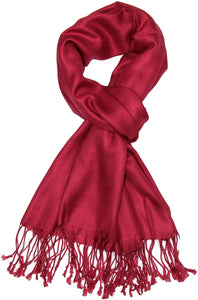 World of Shawls Handcrafted Soft Pashmina Shawl Wrap Scarf in Solid Colors High Quality 100% Viscose - World of Scarfs