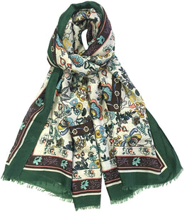 Classy Picturesque Fully Floral Printed Scarf for Women Ladies Shawl Wrap Stole by World of Shawls - World of Scarfs