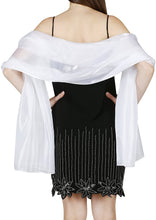 Load image into Gallery viewer, World of Shawls Silky Iridescent Scarf Wrap Stole Shawl For Wedding Bridal Bridesmaids Evening Wear Prom &amp; Parties - World of Scarfs
