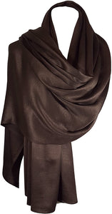 World of Shawls Luxuriously Smooth and Silky Large SATIN Shawl/Scarf/Wrap/Throw Wedding, Bridal, Bridesmaid, Cover Up - World of Scarfs
