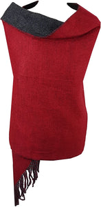 World of Shawls Reversible Winter Scarf Wrap Blanket Shawl Warm Soft Cozy - World of Scarfs